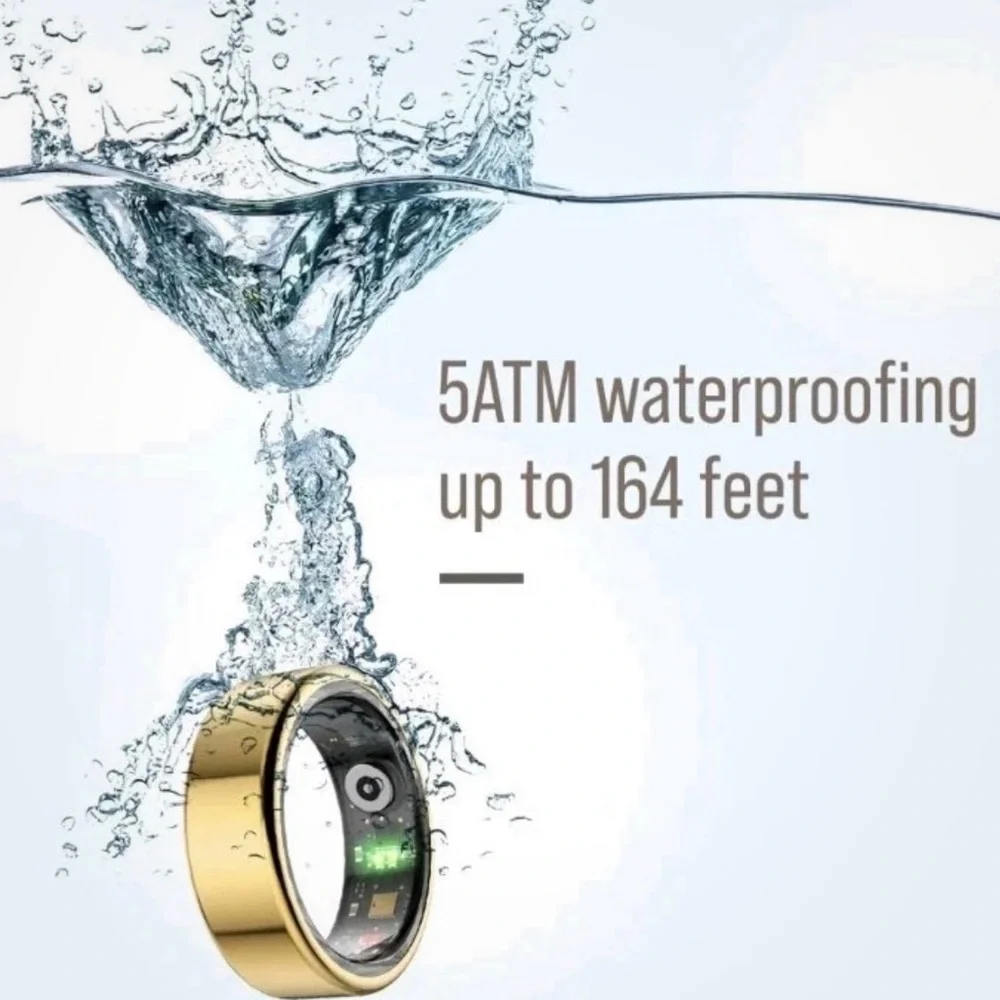 NEW Smart Ring Health and Fitness Tracker Silver size 8